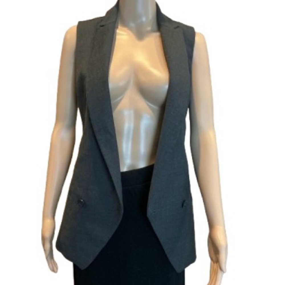 Le Château Wool-Blend Double Breasted Vest - Grey Size XXS - CorporateCore - Picture 2 of 11